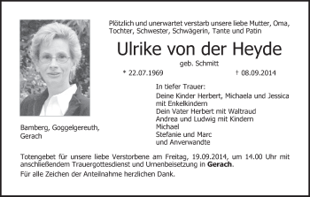 Anzeige von Ulrike von der Heyde von MGO