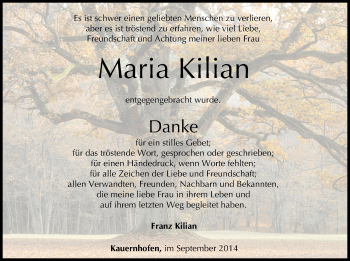 Anzeige von Maria KiIian von MGO