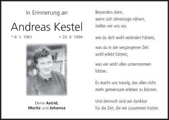 Anzeige von Andreas Kestel von MGO