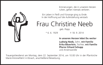 Anzeige von Christine Neeb von MGO