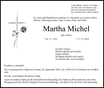 Anzeige von Martha Michel von MGO
