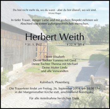 Anzeige von Herbert Weith von MGO