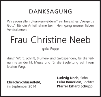 Anzeige von Christine Neeb von MGO