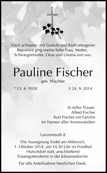 Anzeige von Pauline Fischer von MGO