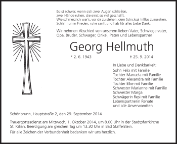 Anzeige von Georg Hellmuth von MGO