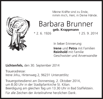 Anzeige von Barbara Brunner von MGO