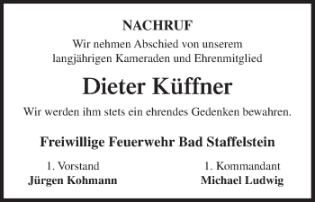 Anzeige von Dieter Küffner von MGO