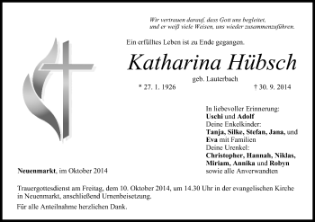 Anzeige von Katharina Hübsch von MGO