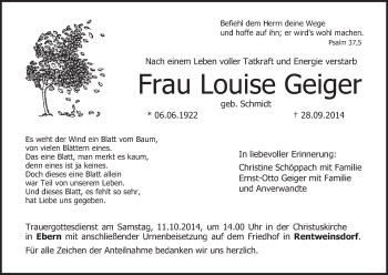 Anzeige von Louise Geiger von MGO