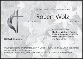 Anzeige von Robert Wolz von MGO