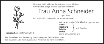 Anzeige von Anna Schneider von MGO