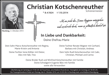 Anzeige von Chritian Kotschenreuther von MGO