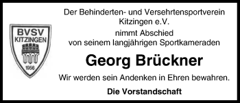 Anzeige von Georg Brückner von MGO