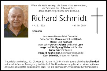 Anzeige von Richard Schmidt von MGO