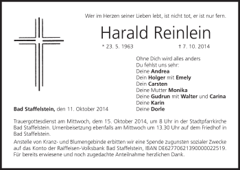 Anzeige von Harald Reinlein von MGO