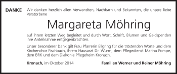 Anzeige von Margareta Möhring von MGO