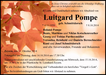 Anzeige von Luitgard Pompe von MGO