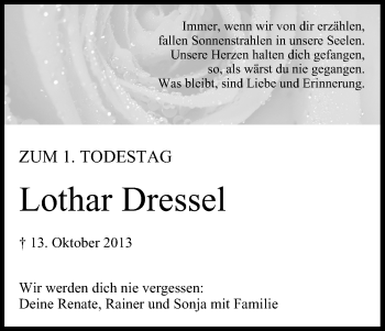 Anzeige von Lothar Dressel von MGO