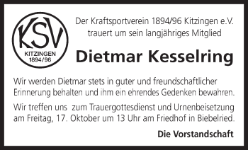 Anzeige von Dietmar Kesselring von MGO