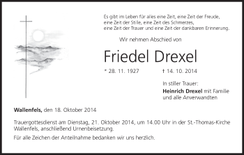 Anzeige von Friedel Drexel von MGO