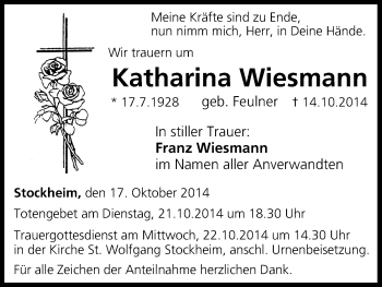 Anzeige von Katharina Wiesmann von MGO