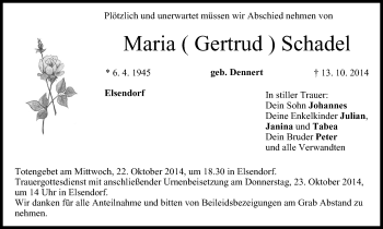 Anzeige von Maria Schadel von MGO
