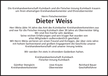 Anzeige von Dieter Weiss von MGO