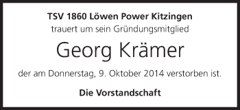 Anzeige von Georg Krämer von MGO
