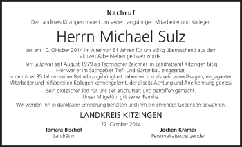 Anzeige von Michael Sulz von MGO
