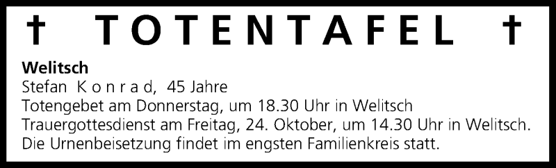  Traueranzeige für Totentafel vom 22.10.2014 vom 22.10.2014 aus MGO