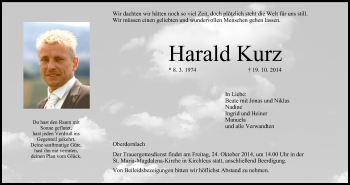 Anzeige von Harald Kurz von MGO