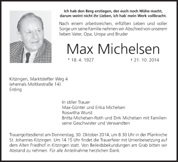 Anzeige von Max Michelsen von MGO