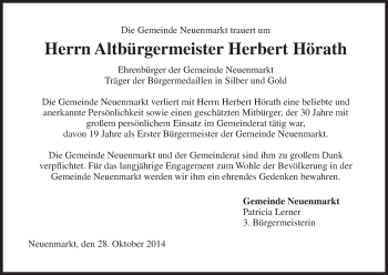 Anzeige von Herbert Hörath von MGO
