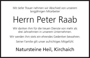 Anzeige von Peter Raab von MGO