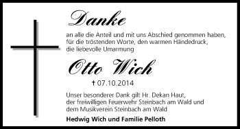 Anzeige von Otto Wich von MGO