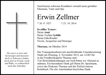 Anzeige von Erwin Zellmer von MGO