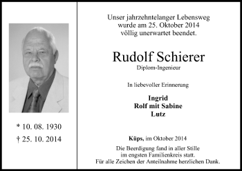 Anzeige von Rudolf Schierer von MGO