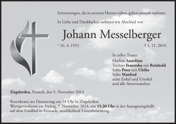 Anzeige von Johann Messelberger von MGO