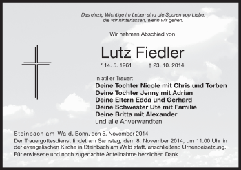 Anzeige von Lutz Fiedler von MGO