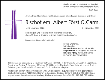 Anzeige von Albert Först von MGO