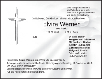 Anzeige von Elvira Werner von MGO