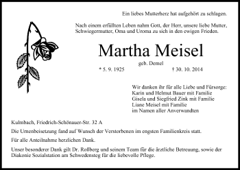 Anzeige von Martha Meisel von MGO