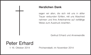 Anzeige von Peter Erhard von MGO