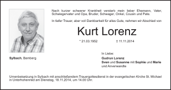 Anzeige von Kurt Lorenz von MGO