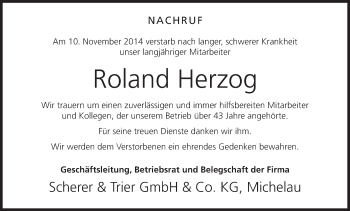 Anzeige von Roland Herzog von MGO