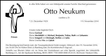 Anzeige von Otto Neukum von MGO