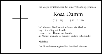 Anzeige von Rosa Damm von MGO