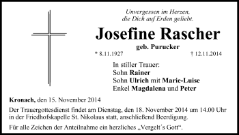 Anzeige von Josefine Rascher von MGO