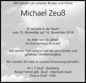 Anzeige von Michael Zeuß von MGO