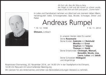 Anzeige von Andreas Rumpel von MGO